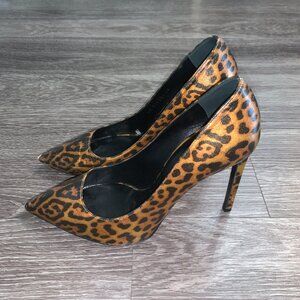 Womens Saint Laurent Leopard Print Stiletto Pumps Heels Sz.  38 SM 315534
